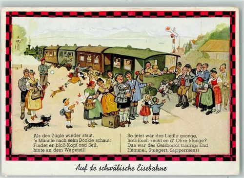 Schwäbische Eisenbahn Ziege Schwäbischer Kunstverlag Serie Nr. 160 Bild 4 AK