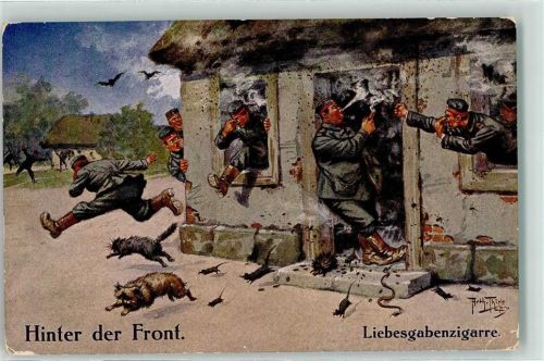 Verlag Gebr. Dietrich Serie 167/1 Hinter der Front Humor Zigarre