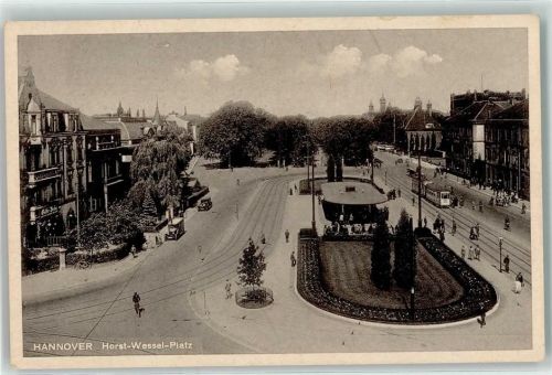 Hannover 1938 Horst Wessel Platz , Straßenbahn AK