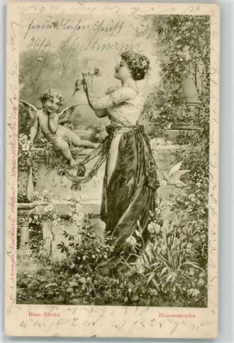 1901 Blumensprache Amor AK