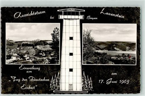 Lauenstein 1963 Ratzenberg Aussichtsturm Einweihung am Tag der Deutschen Einheit 17.06.1963