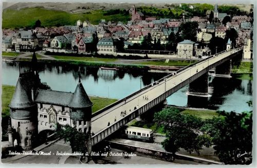 Traben-Trarbach Gasthaus Brückenschenke O.T. Traben Moselbrücke Triebwagen