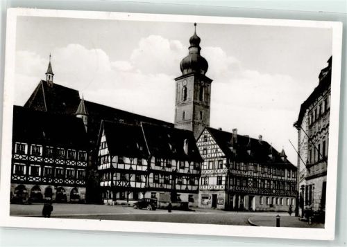 Forchheim Rathausplatz mit St. Martin Oldtimer