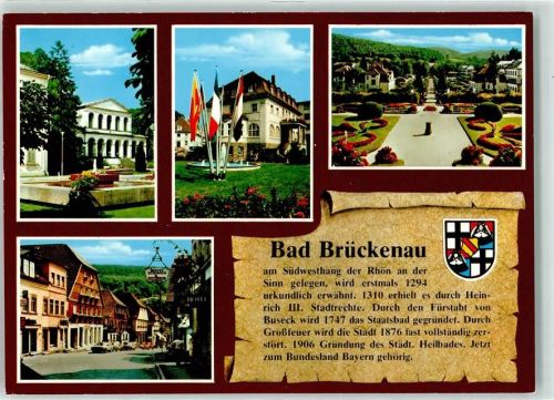 Bad Brückenau Kursaal Rathaus Blick vom Fürstenhof Altstadt