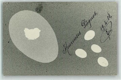 Spritztechnik Ostern Besondere Karte 1908
