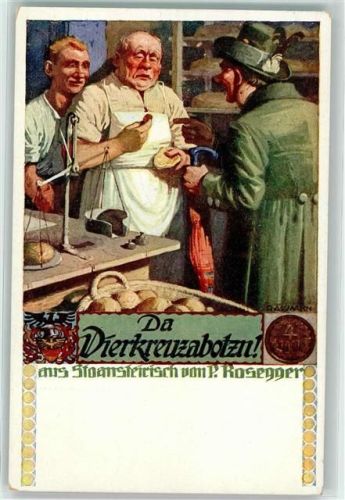 Verlag des Verein Südmark Rosegger Karte Nr. 135 , Waage Bäcker