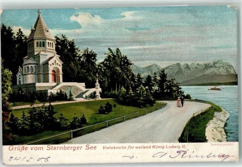 Berg 1906 Votivkirche für weiland König Ludwig II. Starnbergersee
