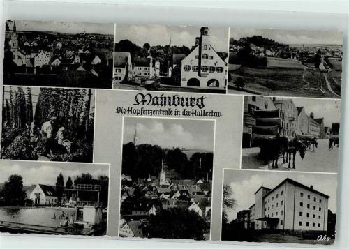 Mainburg Hopfenzentrale in der Hallertau Schwimmbad