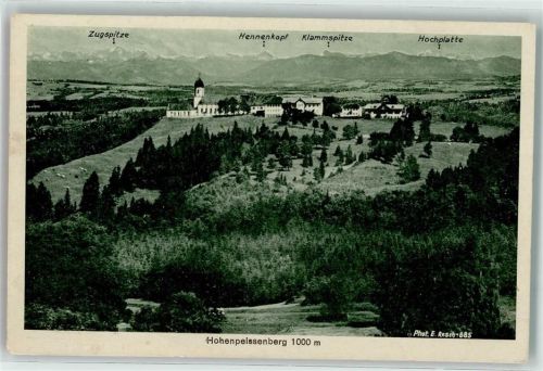 82383 W8126 Hohenpeißenberg - Wallfahrtskirche Maria Himmelfahrt Zugspitze Hennenkopf Klammspitze Hochplatte