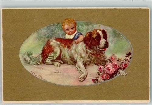 Serie 108-2 Anna Gasparini Baby Bernhardiner Rosen AK Castelli, V.