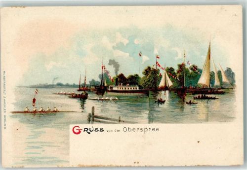 10115 O1190 Niederschöneweide - Oberspree Segelboot Rennrudervierer