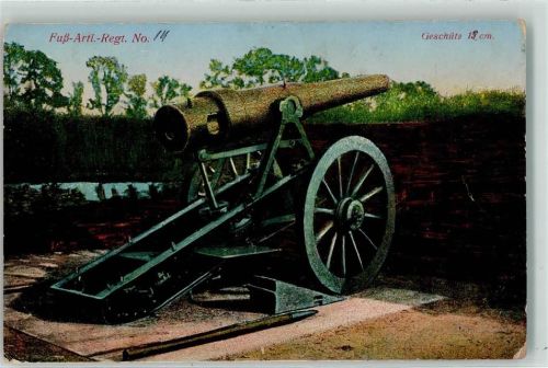 1916 WK I Fuß Artl. Regiment Nr. 14 Geschütz