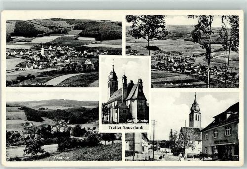 57413 W5950 Fretter - Kath. Kirche Hauptstraße Oberdorf Landpost Deutmecke über Finnentrop