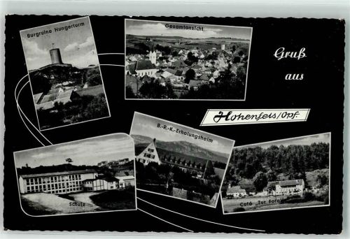 92366 W8431 Hohenfels , Oberpf - Burgruine Hungerturm BRK Erholungsheim Gasthaus zur Forelle Schule