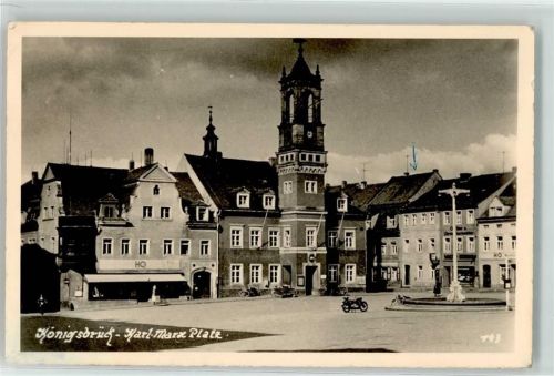 Königsbrück Karl-Marx-Platz Rathaus HO-Geschäfte Motorrad