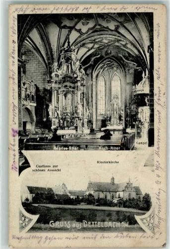 Dettelbach Klosterkirche Gasthaus zur schönen Aussicht Gnaden Altar Hoch Altar Kanzel