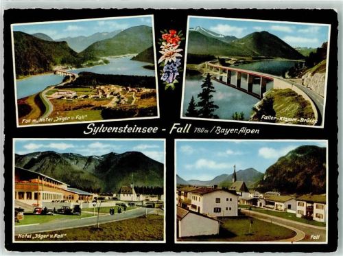 Fall Hotel Jäger v.Fall Faller Klamm Brücke Oldtimer Sylvensteinsee