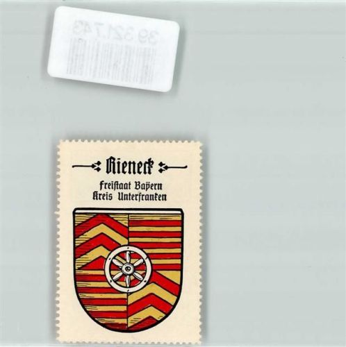 Rieneck Vignette Wappen Freistaat Bayern Kreis Unterfranken