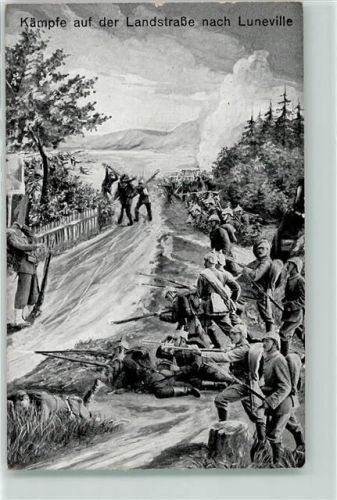 Luneville Kämpfe auf der Landstraße Soldat Uniform