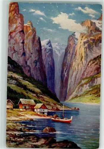 Norwegischer Fjord Boot sign. W. Hoy