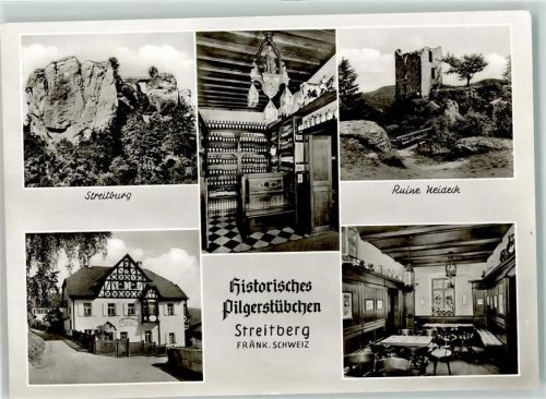 Streitberg Historische Pilgerstube Gaststube Ruine Neideck und Streitburg
