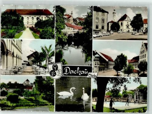Dachau Schwimmbad Teich Schwäne Marktplatz Rathaus Wappen