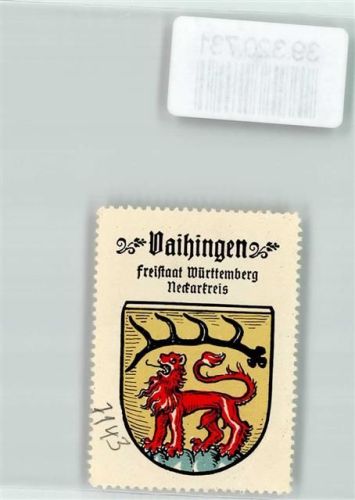 Vaihingen Wappen Kaffee Hag ca. 1920-1940 Löwe Hirschstange