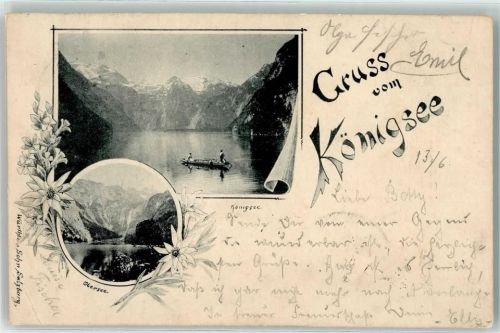 83471 W8240 Königssee b Berchtesgaden 1901 - Obersee Königssee Ruderboot