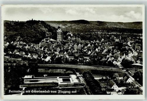 Herrenberg Fliegeraufnahme Schwimmbad