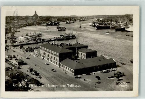 Göteborg Hamnen med Tullhuset Hafen Schiff Autos Turm