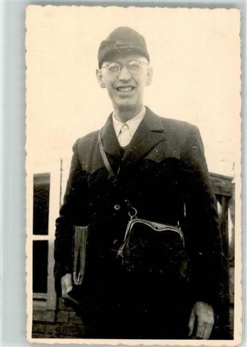 Pirna Fährmann Uniform Hut Brille Buch Tasche Ort lt. Fotograf