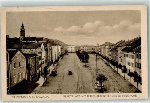 Tittmoning Stadtplatz Burghausertor Stiftskirche Holzanhänger