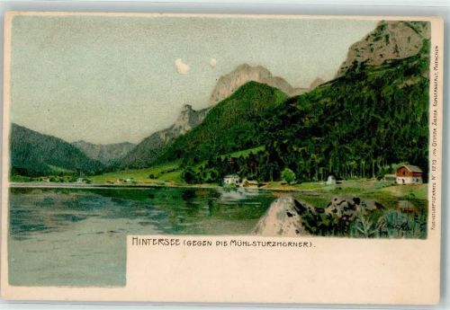 W8243 Hintersee b Berchtesgaden Nr. 1273 Zieher Ottmar 1899 Lithographie / Künstlerkarte