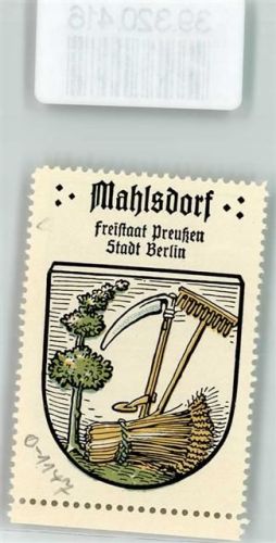 Mahlsdorf Wappen Kaffee Hag Nr. 17 ca. 1920-1940 Rechen Sense Getreidegarbe