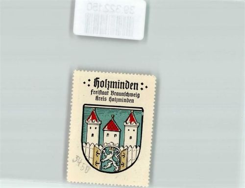 Holzminden Vignette Wappen Freistaat Braunschweig Kreis Holzminden