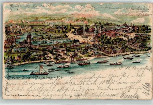 Treptow 1896 Gewerbe Ausstellung 1896 Sonderstempel
