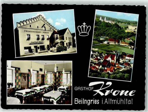 Beilngries Gasthaus Pension Krone Gastraum Kirche