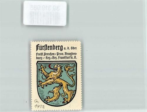 Fürstenberg Wappen Goldener Löwe Kaffee Hag Nr. 21