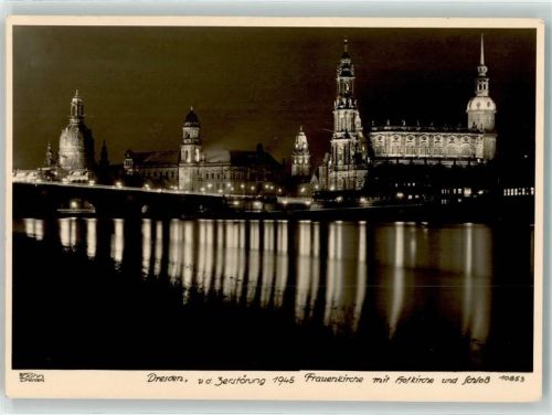 Dresden 1965 10853 Vor der Zerstörung 1945 Frauenkirche - Nachtaufnahme