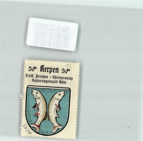 Kerpen Vignette Wappen Freist. Preußen Rheinprovinz Regierungsbezirk Köln
