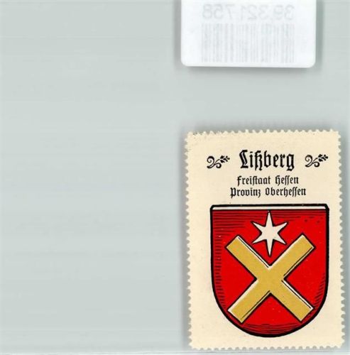 Lißberg Vignette Wappen Freistaat Hessen Provinz Oberhessen