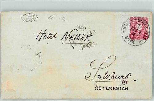 Strasbourg 1886 Briefkuvert