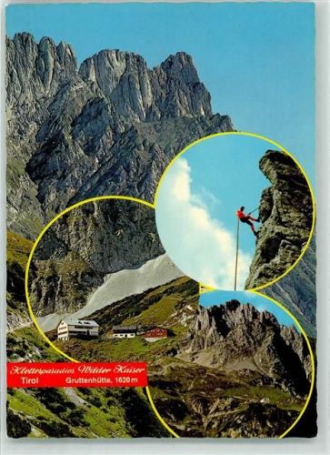 Gruttenhütte Kletterparadies Wilder Kaiser 1620 m mit Törlspitzen und Kleinem Törl