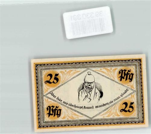 Stolzenau 1921 Notgeld Kreis Stolzenau Weser 25 Pfennig Dichter Wilhelm Busch