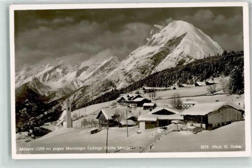 Mösern Winter gegen Mieminger Gebirge Hohe Munde