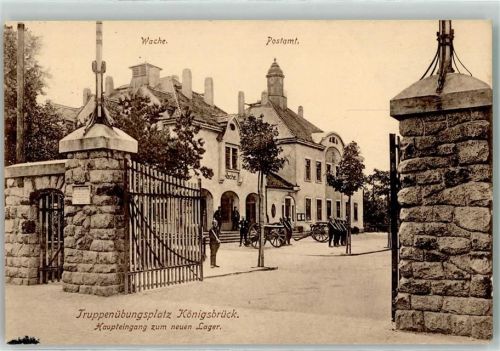Königsbrück 1916 Truppenübungsplatz Haupteingang Neues Lager Kanonen Soldaten