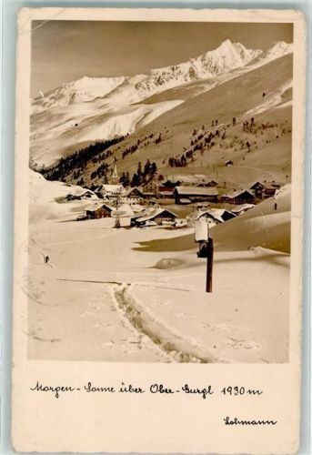 Obergurgl Morgen Sonne 1930 m Winter Schnee Foto AK
