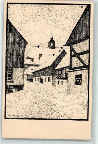 Hora Svaté Kateriny Und es betet die Not sign. Erich Eiland Winter Schnee