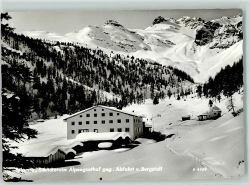 Fulpmes Winter Gasthaus Schlickeralm gegen Abfahrt v. Burgstall