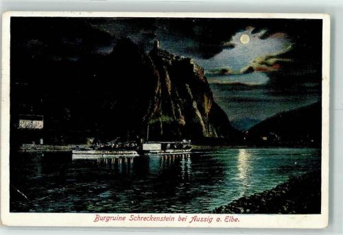 Usti nad Labem Burgruine Schreckenstein Dampfer